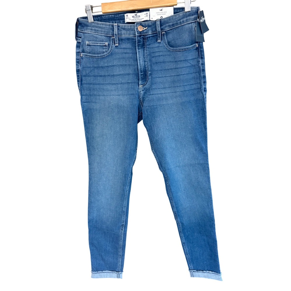 Hollister Curvy High Rise Super Skinny Jeans Womens 11R W30 L29 Medium Wash NEW